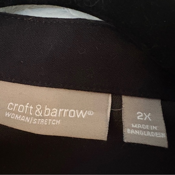 Croft & Barrow Women's Dark Gray Zip-Up Blazer - Picture 2 of 3